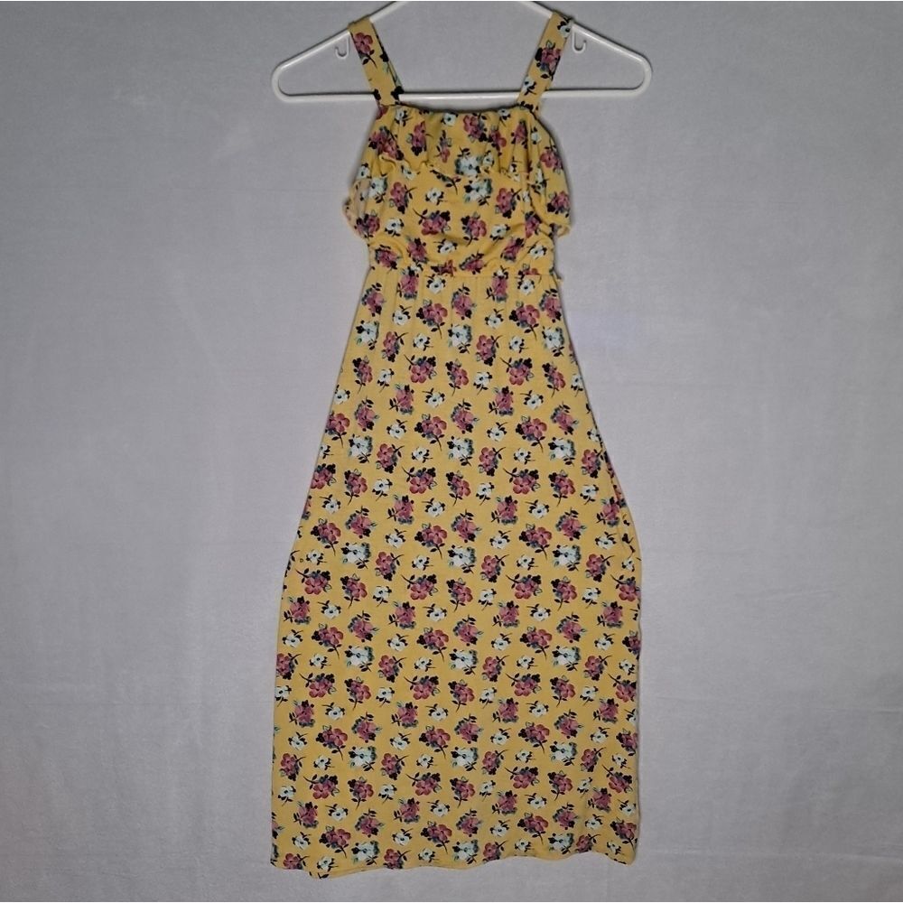 Trixxi Free Pink Hearts Floral Maxi Dress Yellow 7 (Girls)